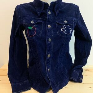 1970s Champion- Embroidered Navy Corduroy Jacket